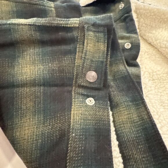 LEVIS A60300003 PLAID GREEN XLARGE SHERPA RELAXED TRUCKER JACKET MENS NWT NEW - Picture 7 of 11
